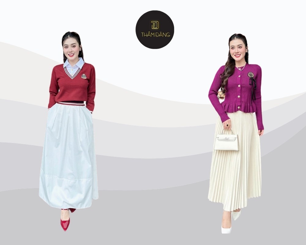 phối đồ mùa thu cho nữ tạo sự nữ tính