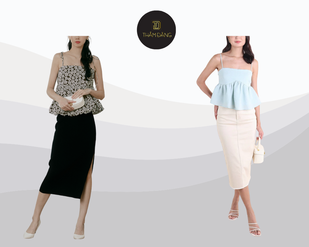 Thanh lịch nữ tính cho công sở với baby doll và chân váy bút chì.