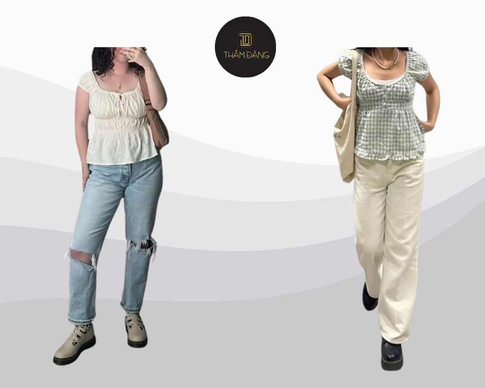 Baby doll và baggy cùng sneaker tạo set streetwear cá tính và thoải mái.