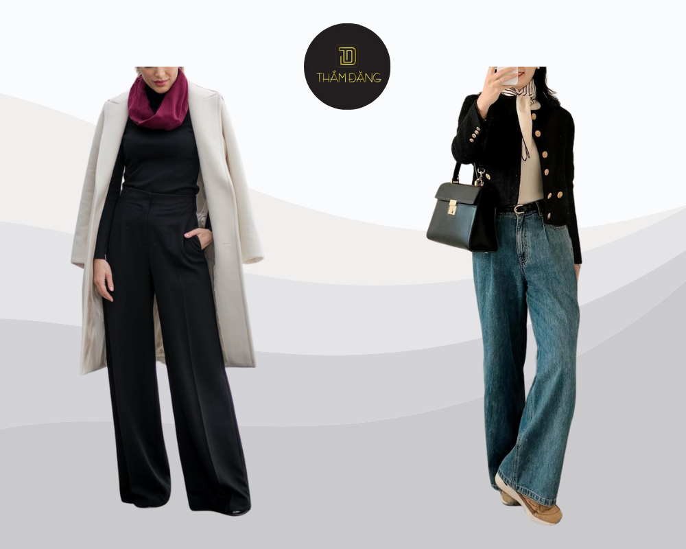 Hack dáng đỉnh cao với áo dạ và quần ống rộng chuẩn fashionista