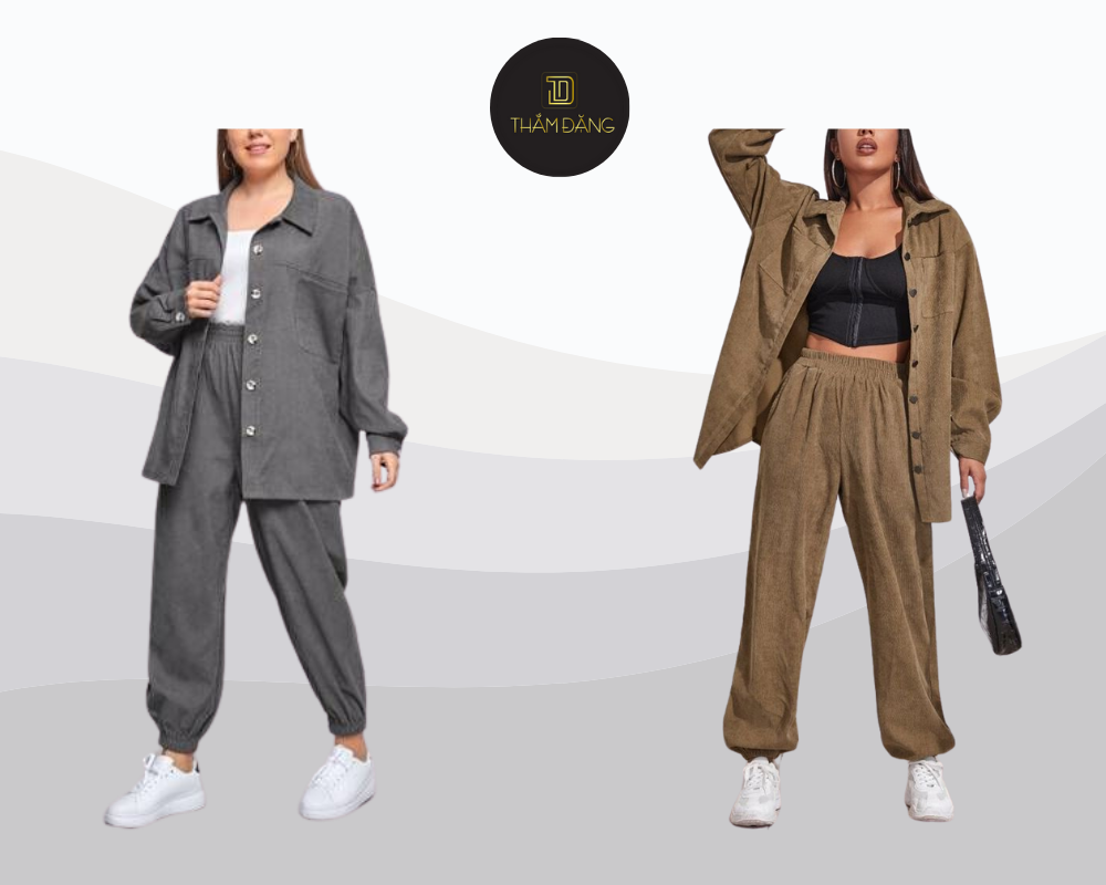 Áo sơ mi nhung tăm phối quần jogger và converse tạo phong cách streetwear năng động.