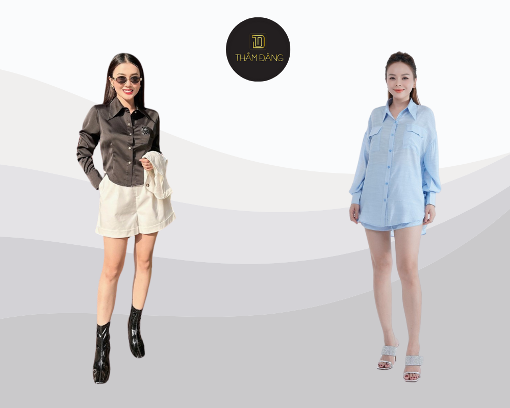 Trẻ trung năng động cùng áo sơ mi và quần short mùa hè.