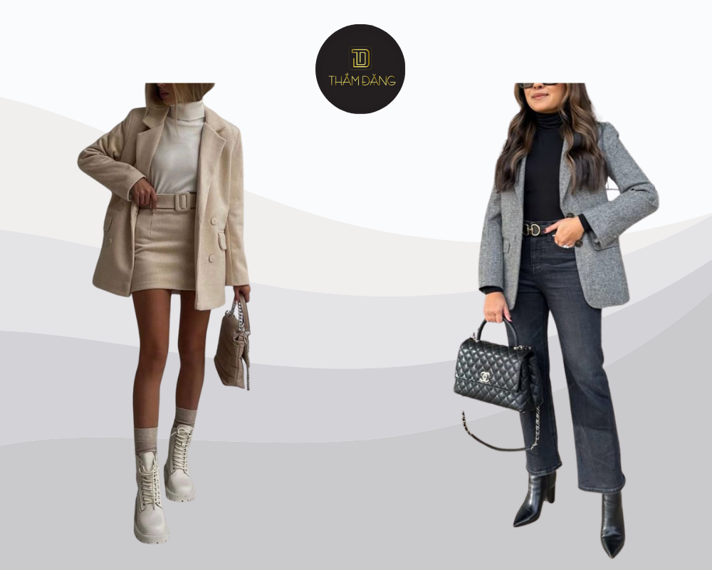 phối đồ với boot cổ ngắn cho quý cô công sở