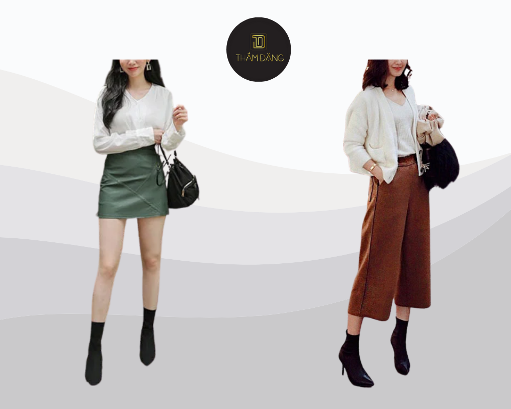 phối đồ với boot cổ ngắn cho nàng chân không dài