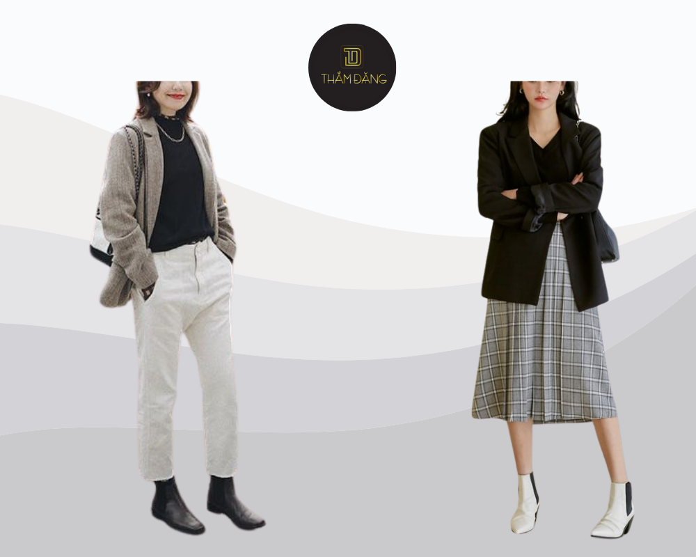 phối đồ với boot cổ ngắn cân đối
