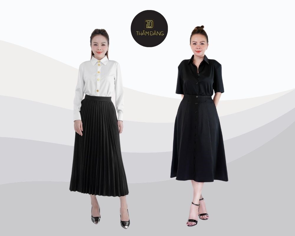 Để hoàn thiện vẻ đẹp khi phối đồ cùng chân váy xếp ly dài, quý cô cần lưu ý 5 điểm quan trọng nhằm tối ưu hóa tổng thể