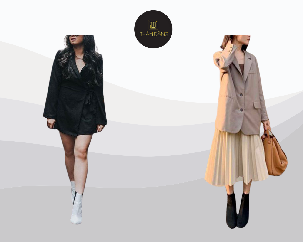 Thanh lịch và cá tính với boot cổ thấp phối blazer cùng quần tây hoặc chân váy