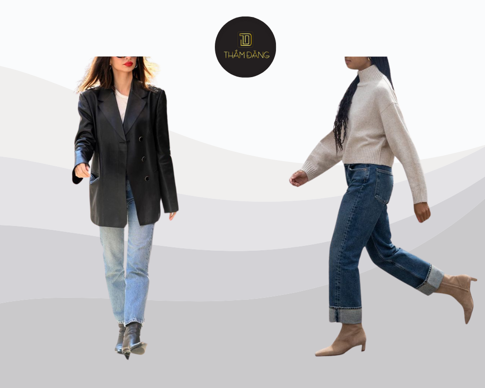Tôn dáng thanh lịch cùng boot cổ thấp mũi nhọn thời thượng và hiện đại.