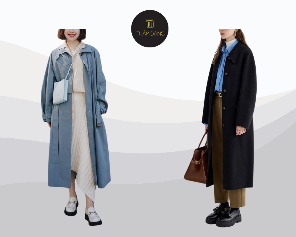 phối đồ với giày loafer nữ phong cách ấm áp