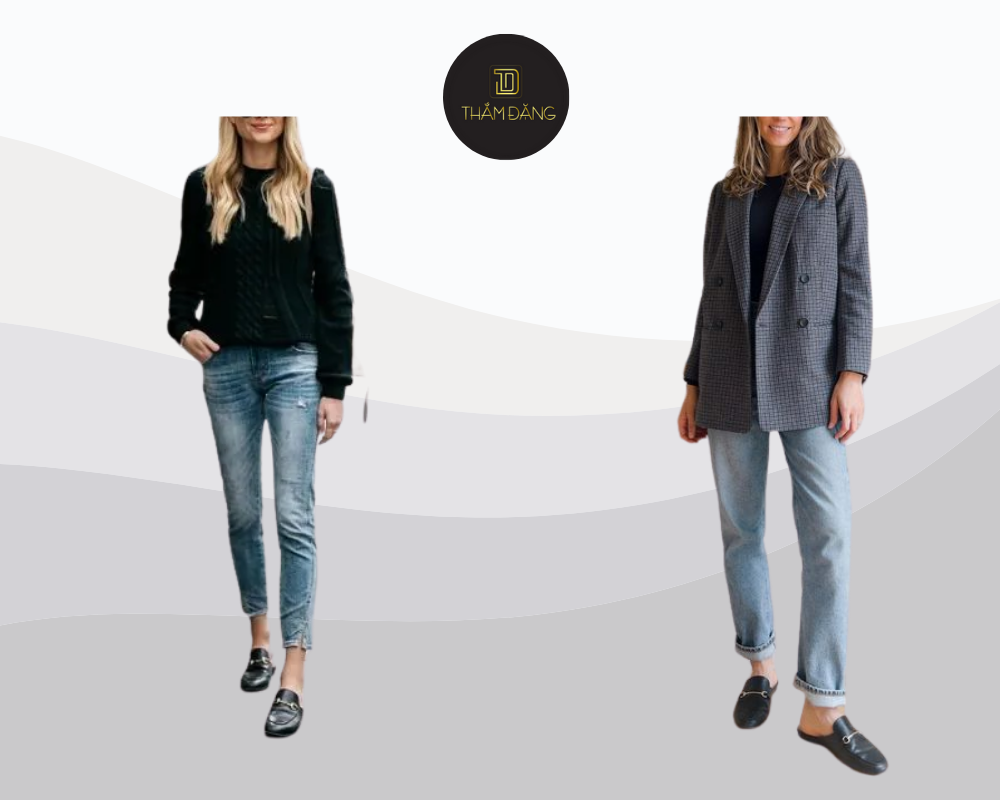 phối đồ với giày loafer nữ chuẩn style