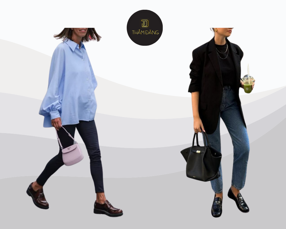 phối đồ với giày loafer nữ chuẩn chỉnh tỏa sáng