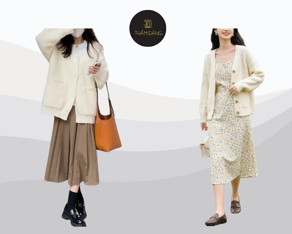phối đồ với giày loafer nữ mùa đông