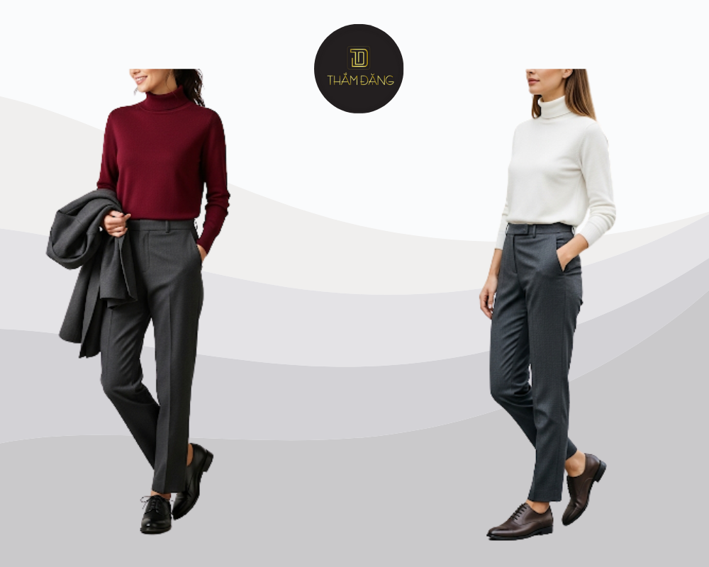 phối đồ với giày oxford nữ thu đông