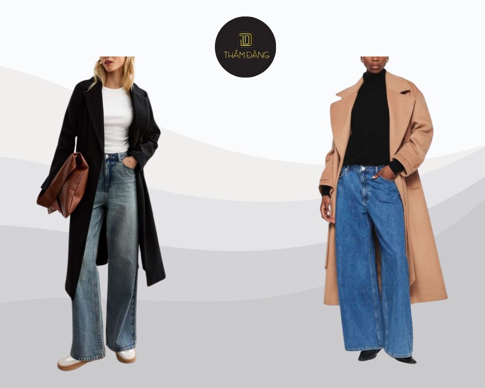 phối đồ với quần jean ống đứng tạo nét