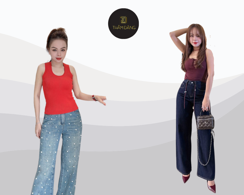 phối đồ với quần jean ống đứng cho mùa hè