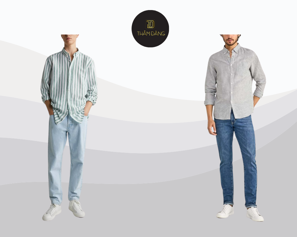 phối đồ với quần jean ống đứng nhẹ nhàng thanh lịch