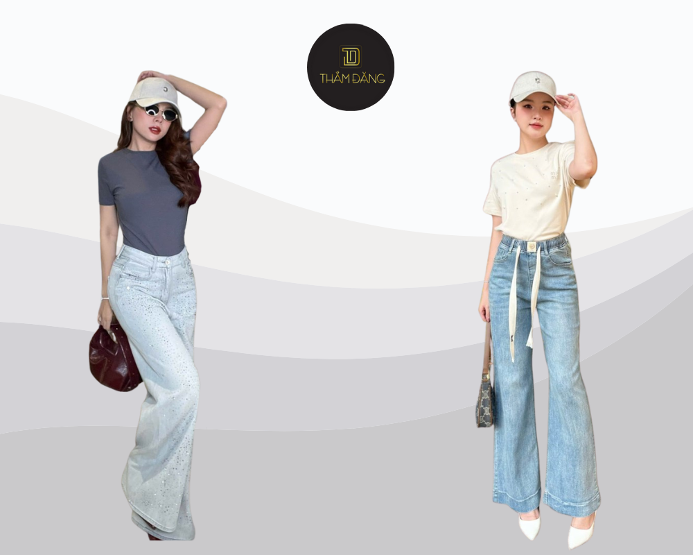 phối đồ với quần jean đẹp