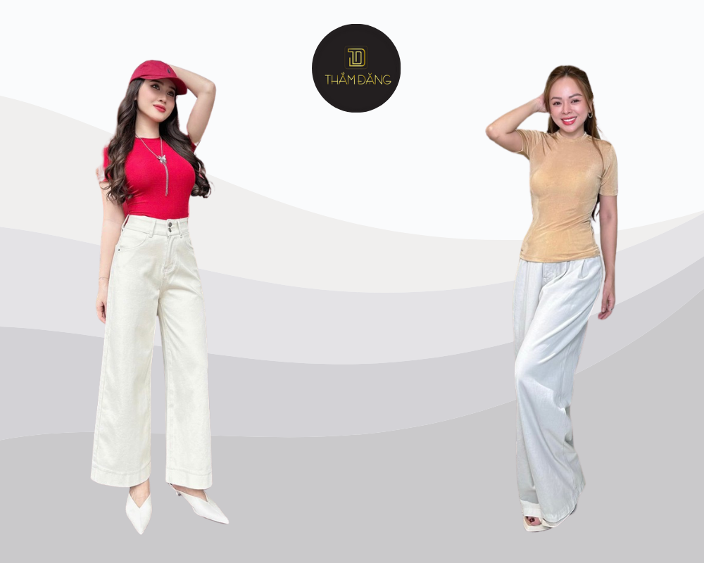 phối đồ với quần jean hack dáng