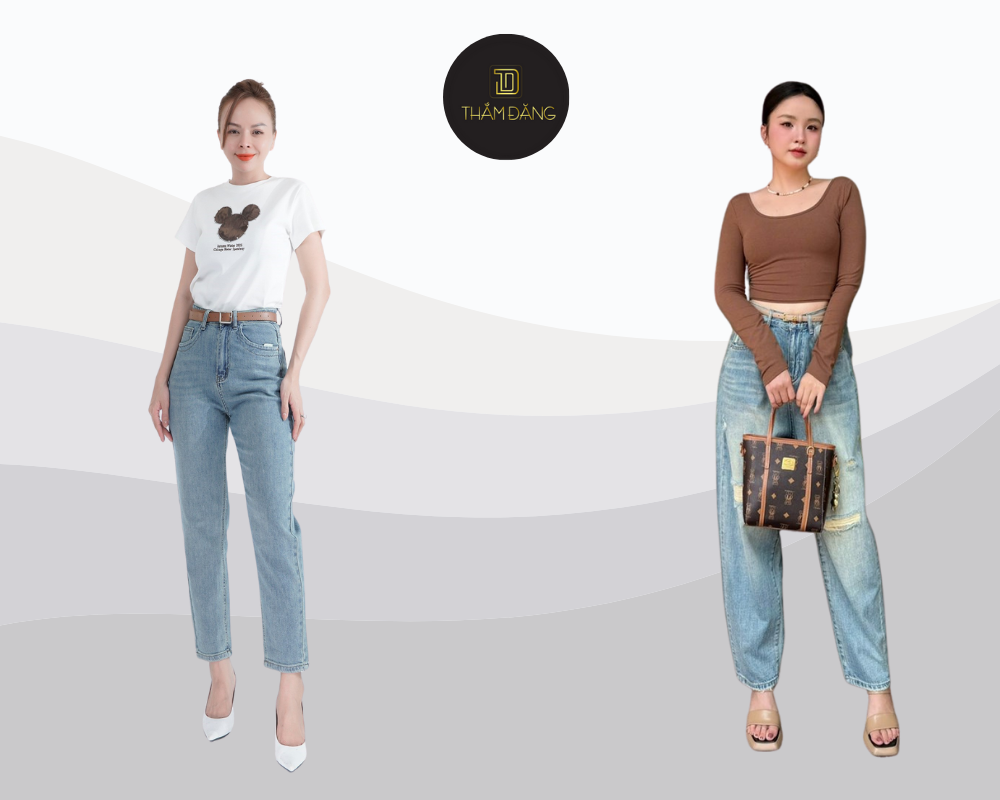 phối đồ với quần jean baggy