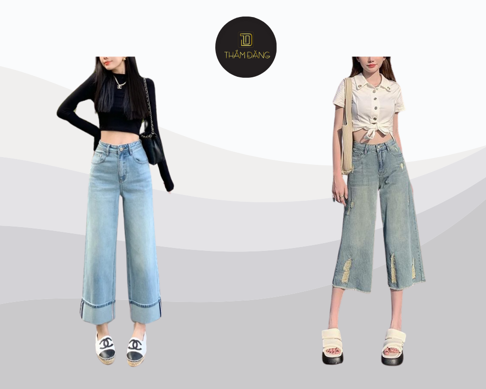 phối đồ với quần jean lửng