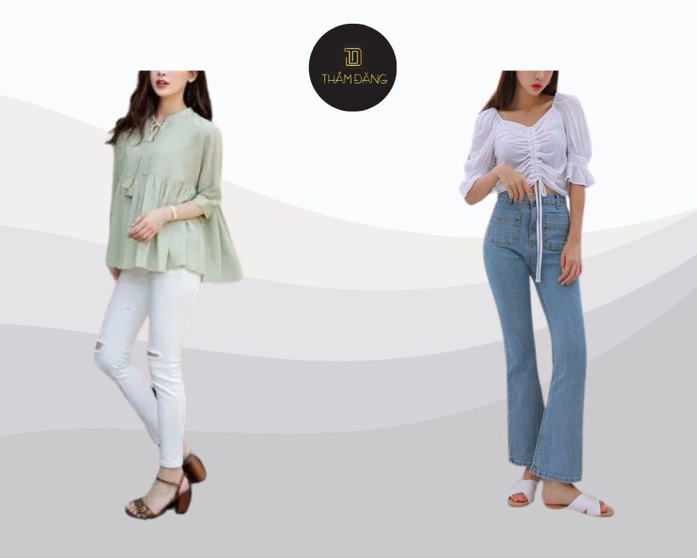 phối đồ với quần jean bó