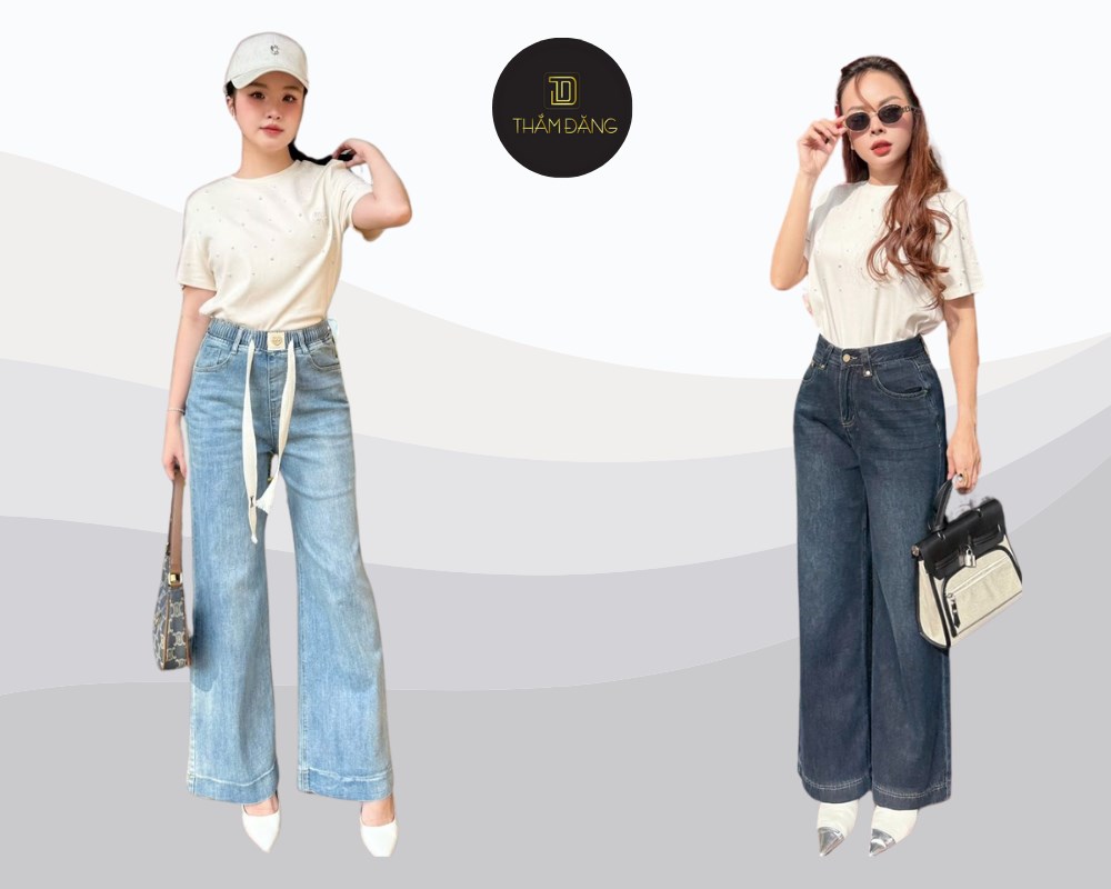 phối đồ với quần jean thoải mái