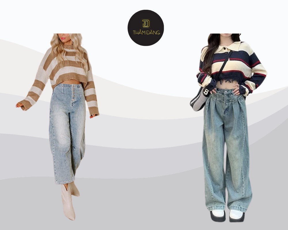 phối đồ với quần jean mùa đông