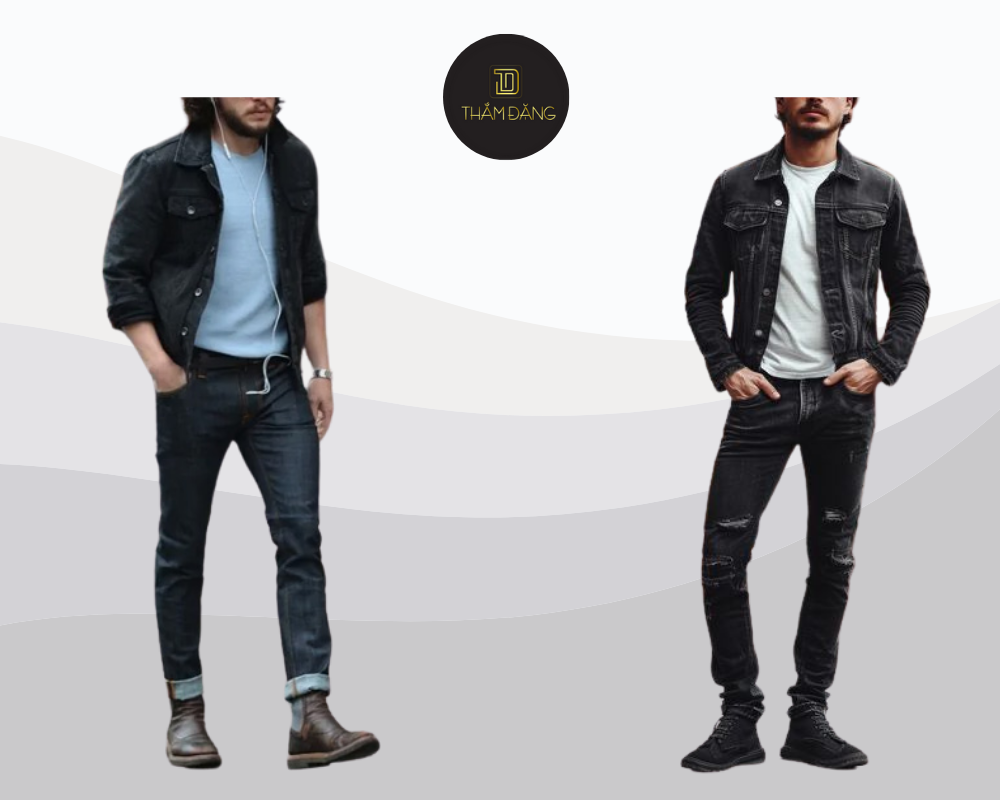 phối đồ với quần jean nam 