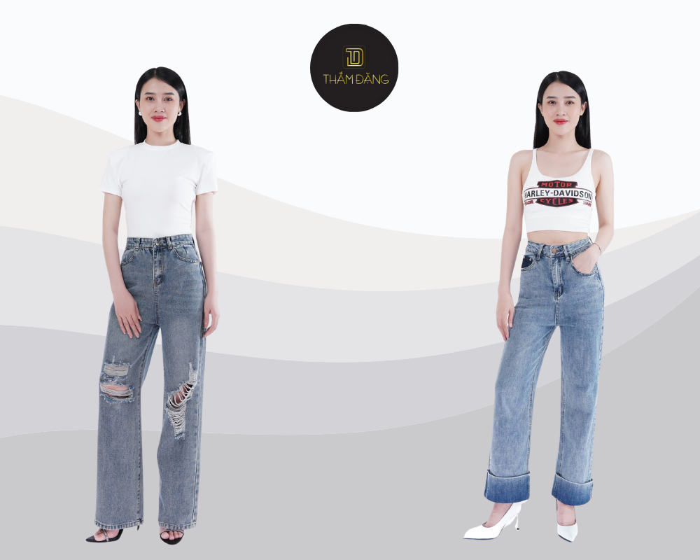 phối đồ với quần jean tự tin