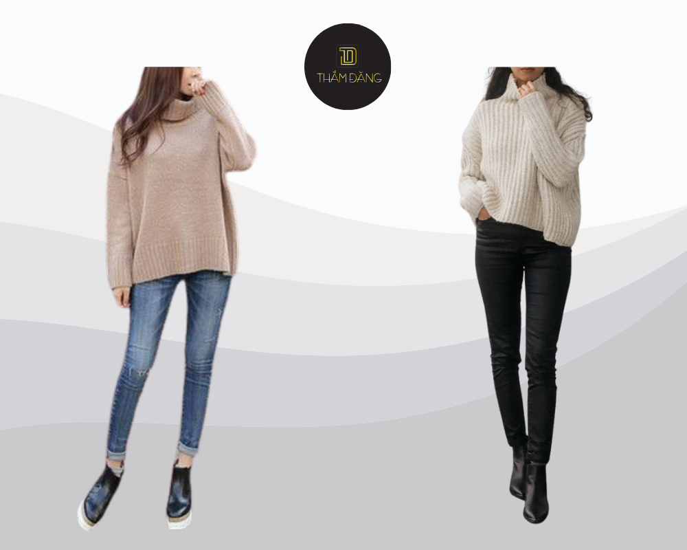 phối đồ với quần jean ấm áp