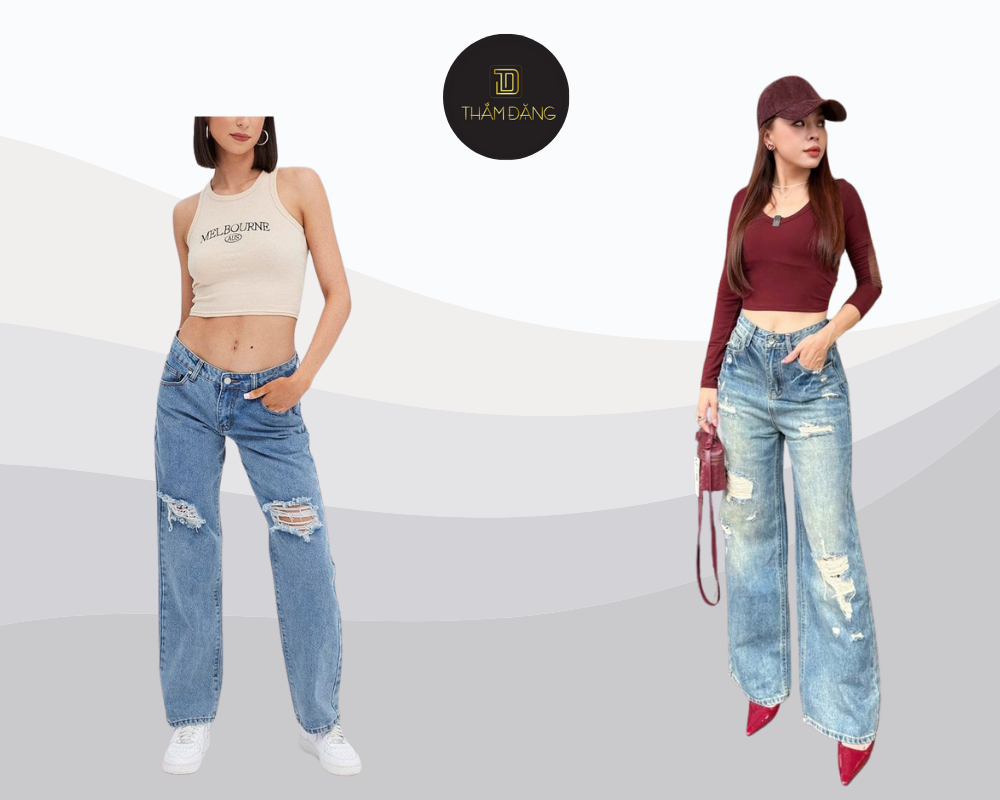 phối đồ với quần jean tự tin khoe cá tính