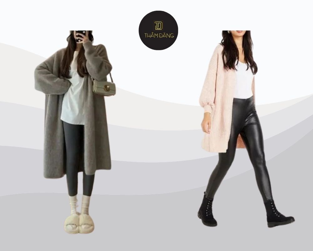 phối đồ với quần legging màu tối