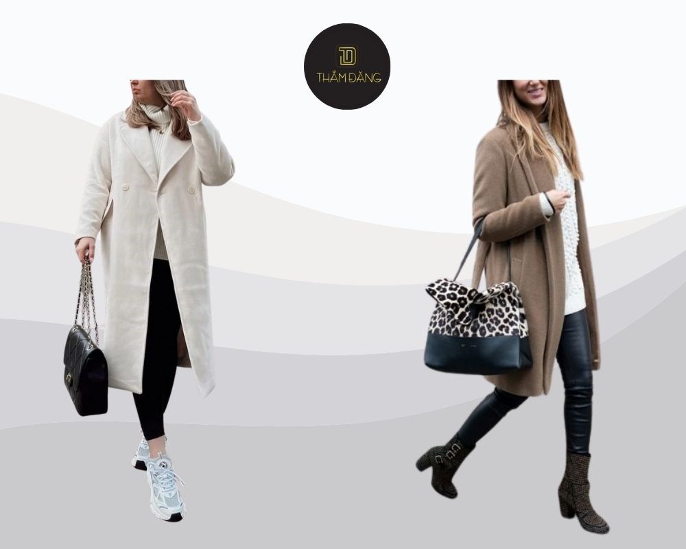 phối đồ với quần legging dáng chuẩn