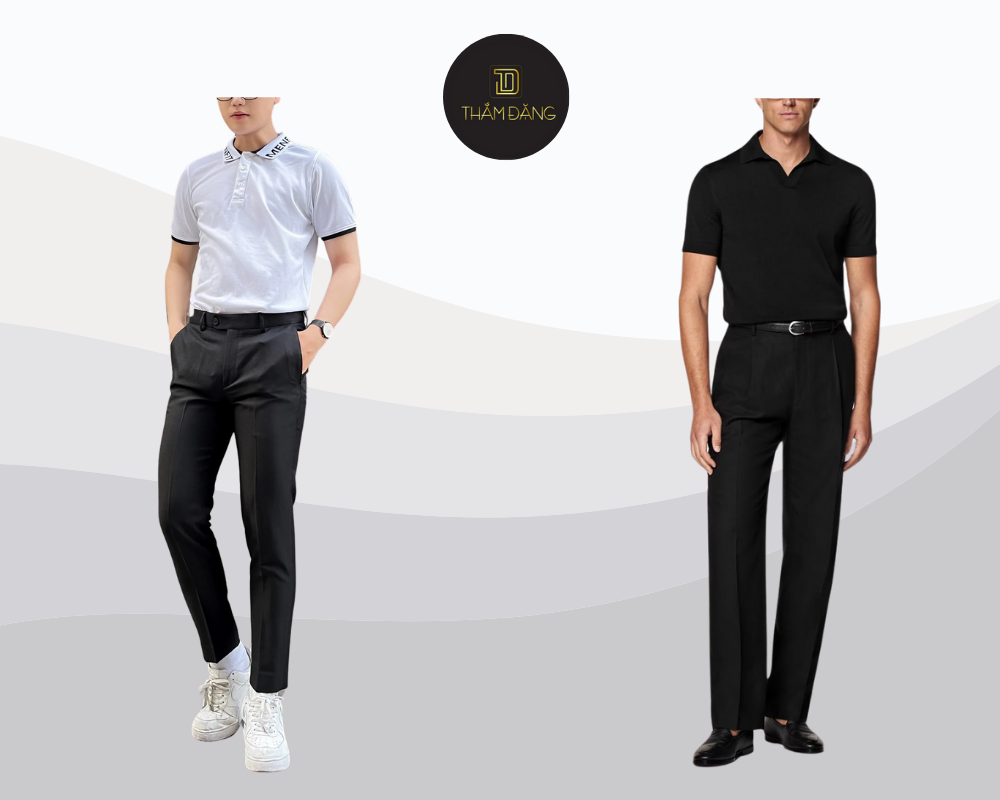 Áo polo phối quần ống rộng tạo phong cách lịch thiệp và năng động.