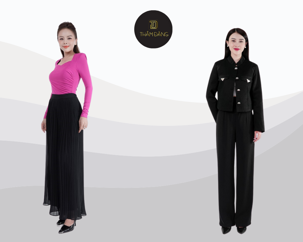 Quần ống rộng đen giúp bạn tự tin tỏa sáng mọi dịp