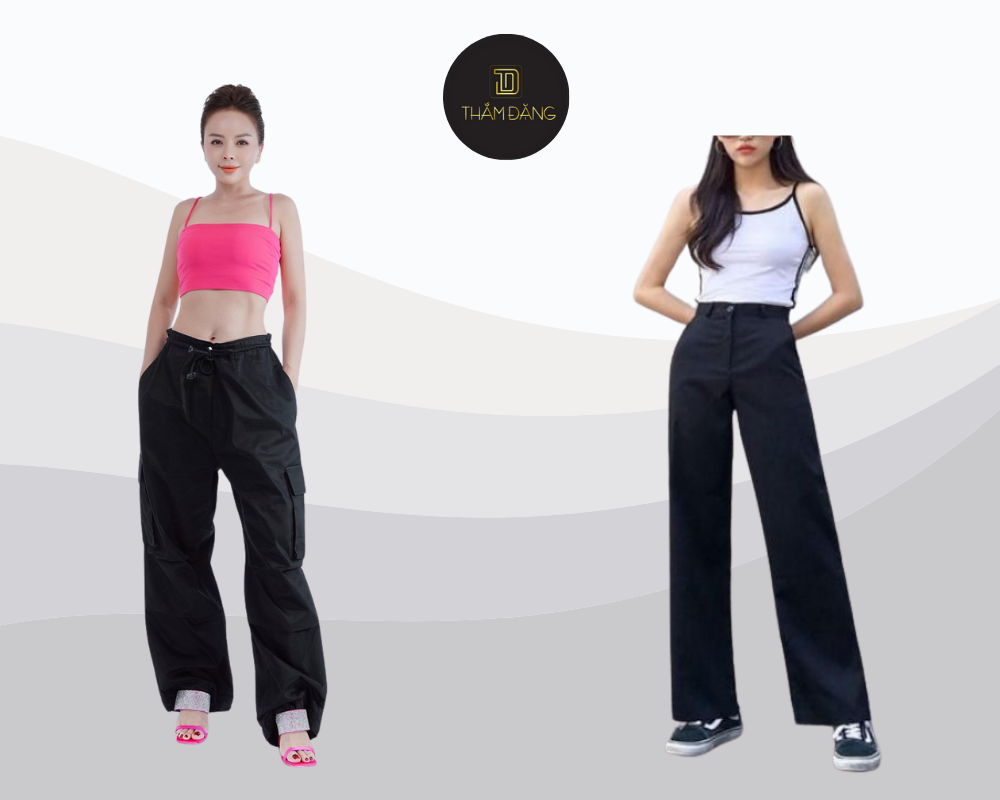 Áo hai dây phối quần ống rộng tạo phong cách thanh lịch quyến rũ.