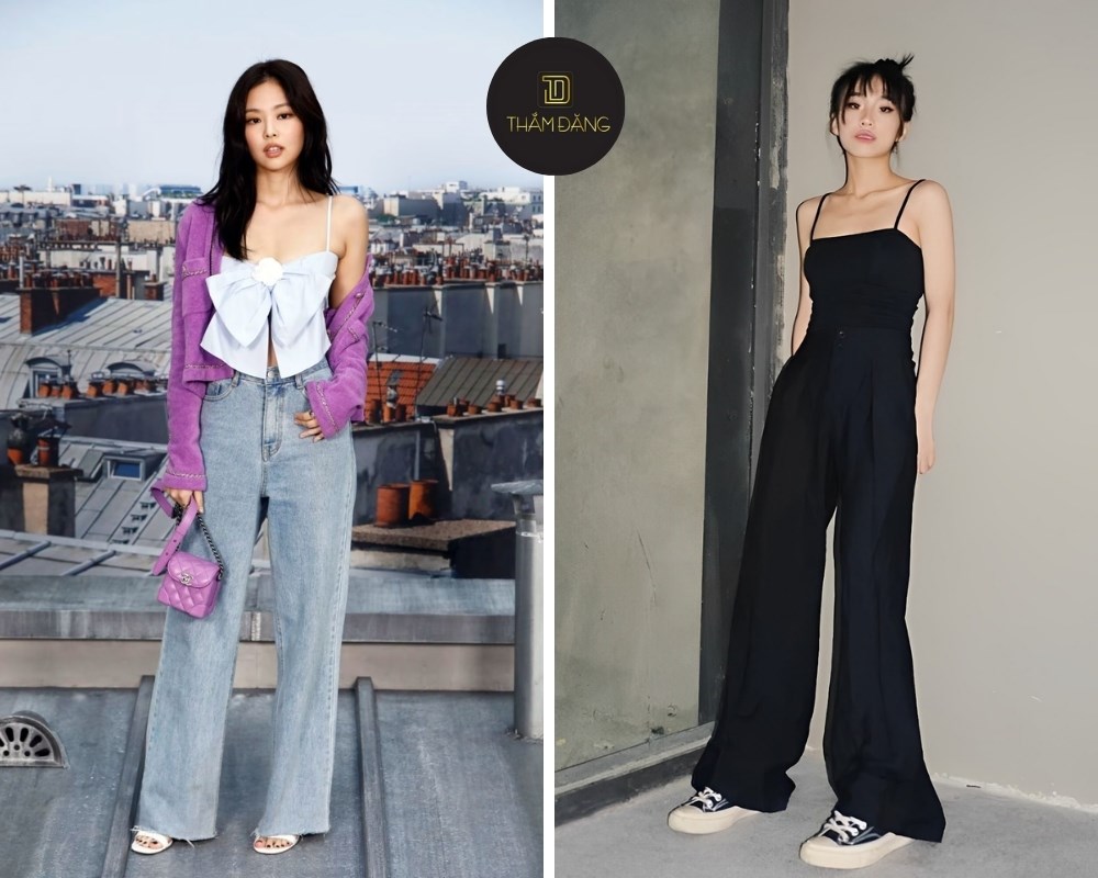 Quần ống rộng lưng thun phối với áo gì? Tạo phong cách hè vừa đẹp vừa thoải mái khi mix cùng áo hai dây