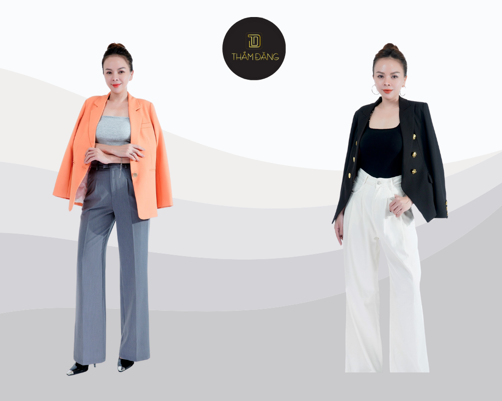 Vest và quần ống rộng tôn lên vẻ quyền lực và sang trọng phái đẹp.