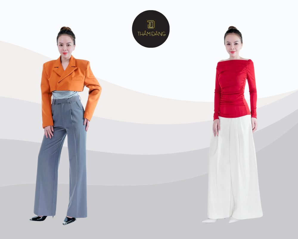 Áo kiểu mặc với quần ống rộng cho vẻ ngoài nổi bật và thanh lịch