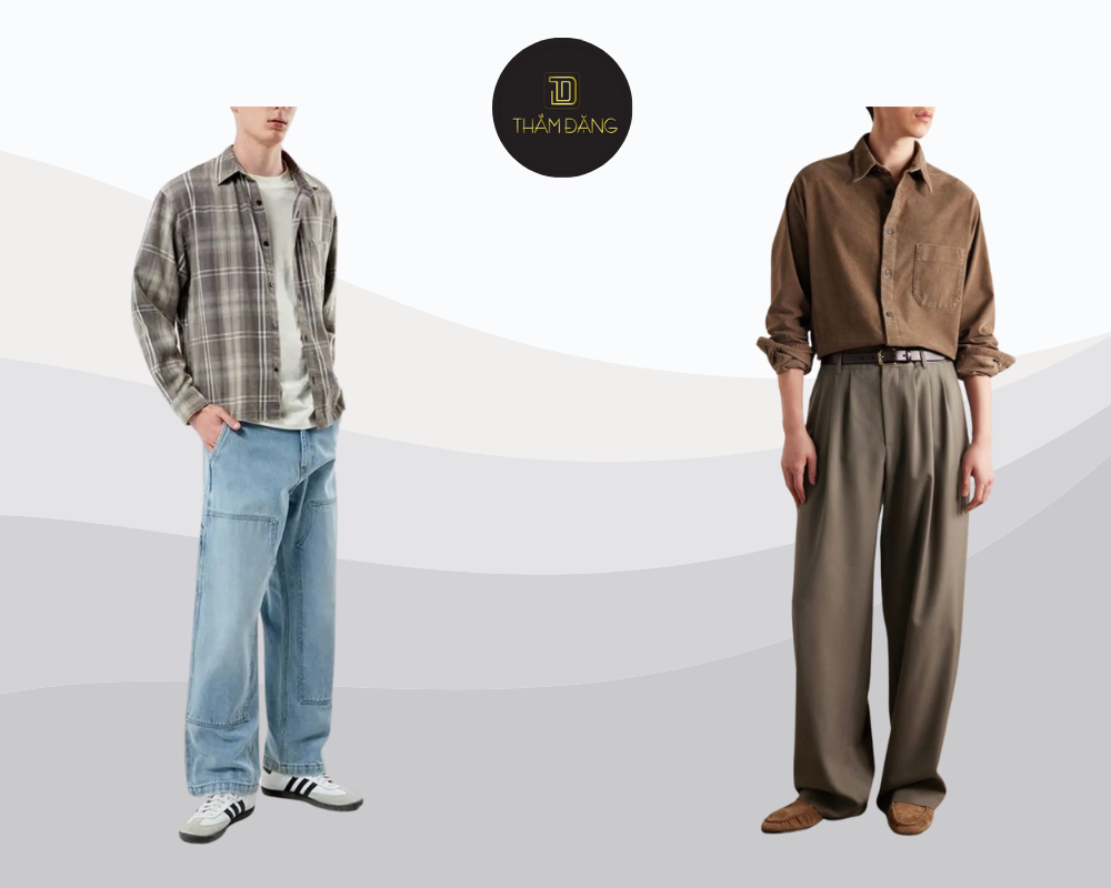 Style với quần ống rộng và sơ mi thanh lịch và lãng tử chuẩn gu cho nam