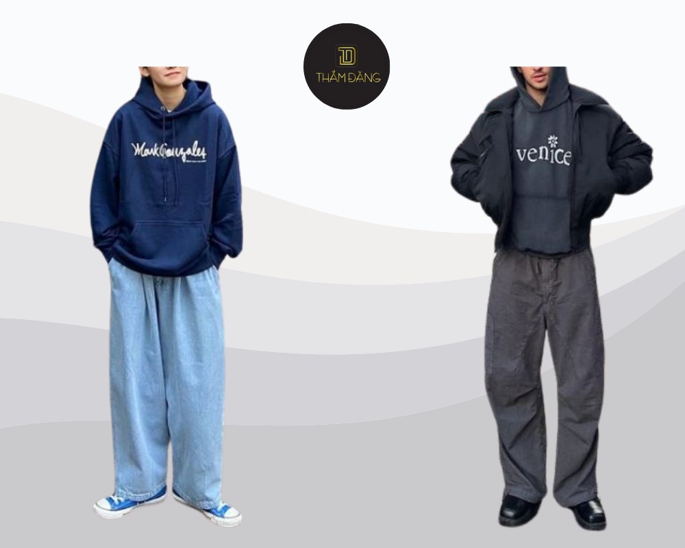 Style quần ống rộng và hoodie cho phong cách streetwear cá tính đầy cuốn hút