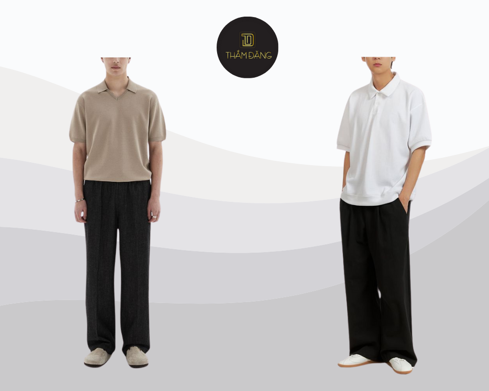 Polo phối quần ống rộng cho phong cách nam lịch sự và thoải mái mọi lúc