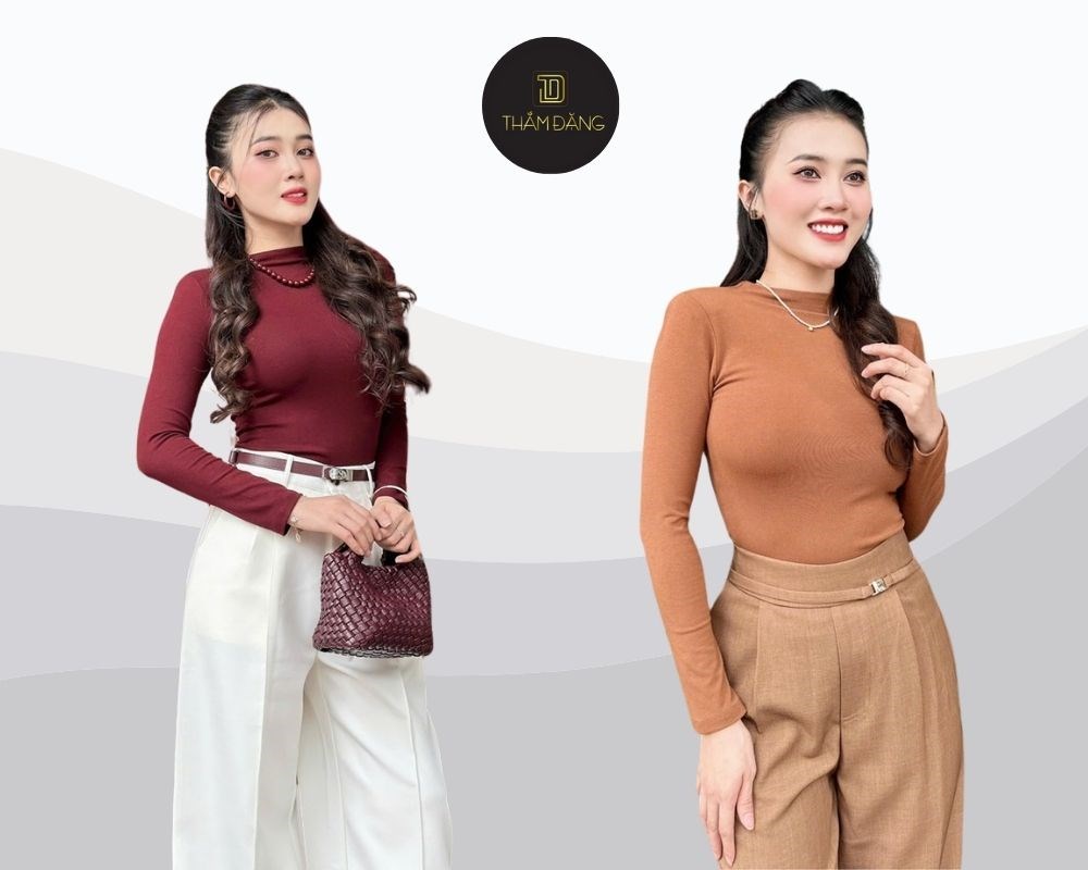 Một bộ đồ thanh lịch và tinh tế, áo cổ lọ kết hợp quần ống suông mang đến vẻ ngoài hoàn hảo cho những buổi gặp gỡ trang trọng