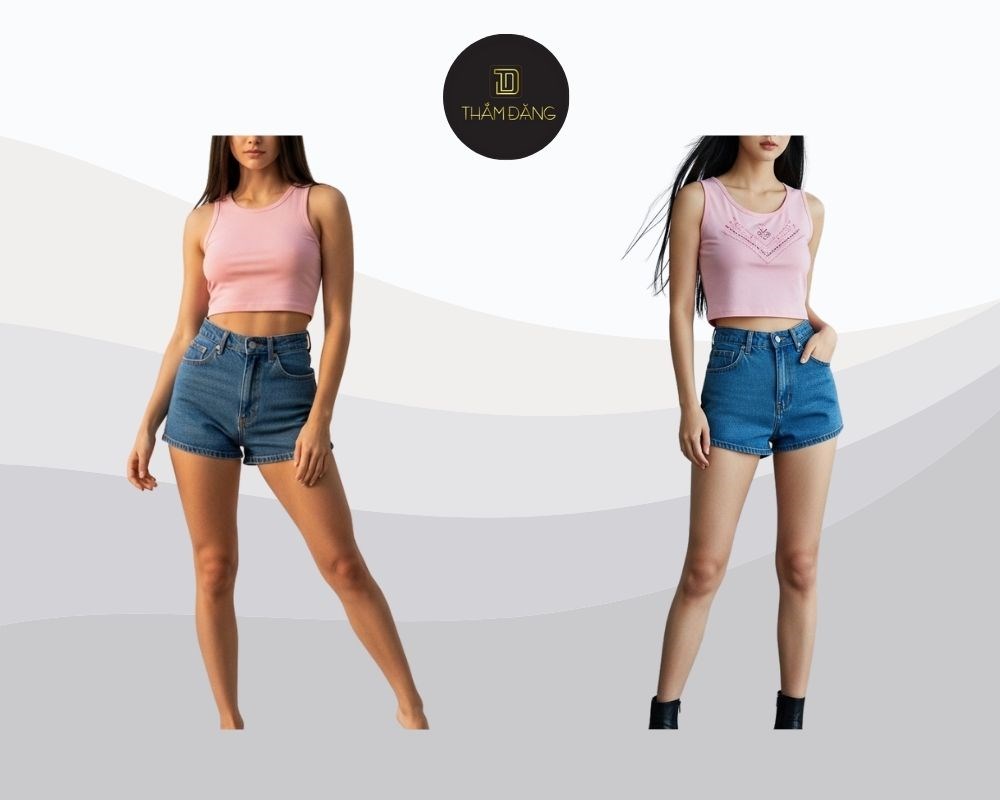Quần short lưng cao phối áo tank top tạo phong cách thể thao, năng động, khỏe khoắn, tôn dáng hiệu quả