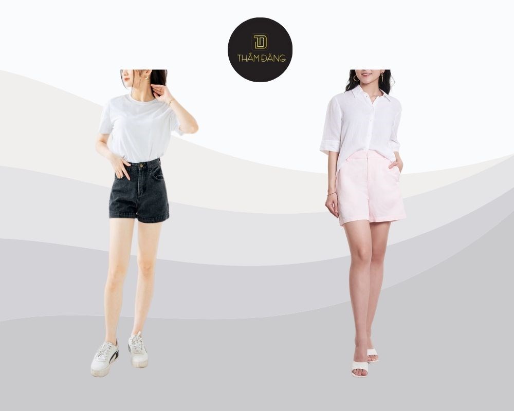 Cách chọn quần short nữ cho nàng thiếu đường cong - ưu tiên các loại áo có bèo nhún, xếp tầng