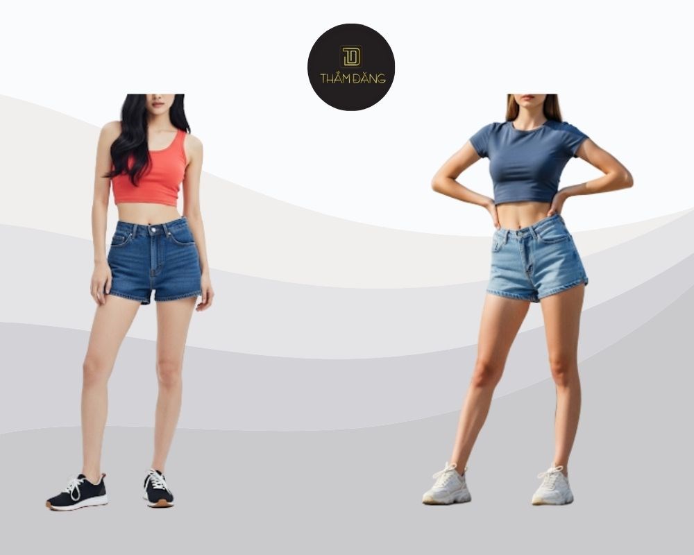 Cách phối áo với quần short và áo croptop - khoe vòng eo thon gọn, tạo phong cách cá tính, gợi cảm và năng động