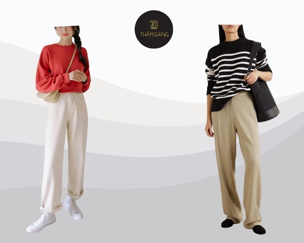 phối đồ với quần tây nữ mùa se lạnh