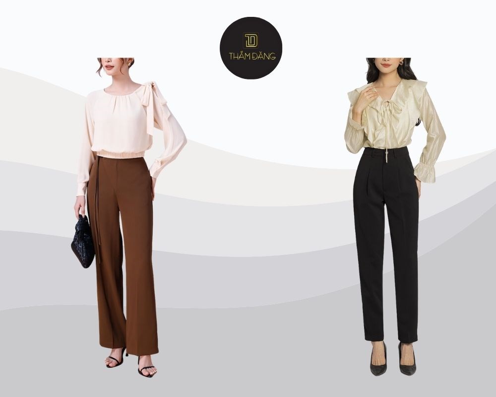 phối đồ với quần tây nữ quý phái