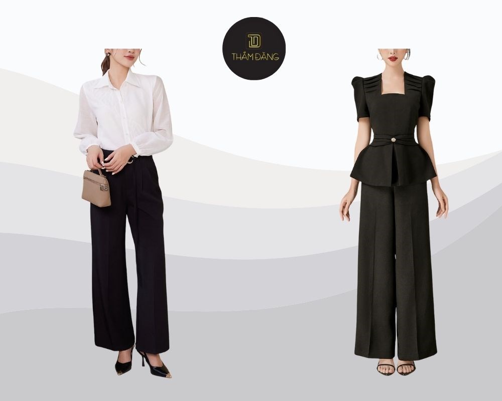 phối đồ với quần tây nữ đơn giản