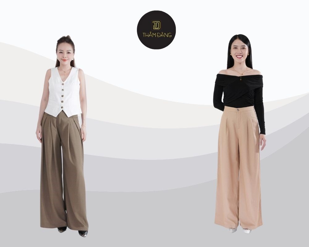 phối đồ với quần tây nữ dáng suông
